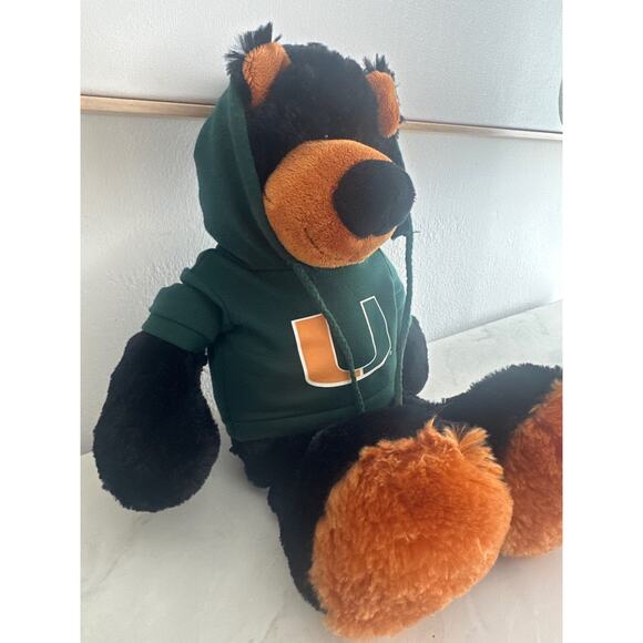 University of Miami terry bear w/ UM hoddie 305 college football - Picture 2 of 4